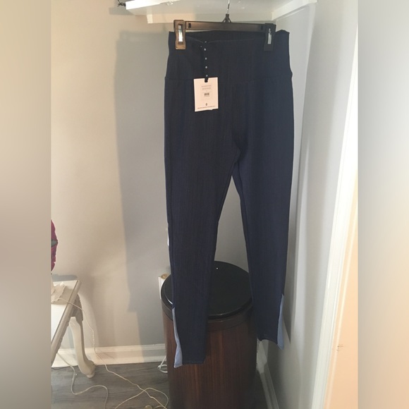 Agnes and Dora knit Jeggings with mesh dark denim - Picture 4 of 6